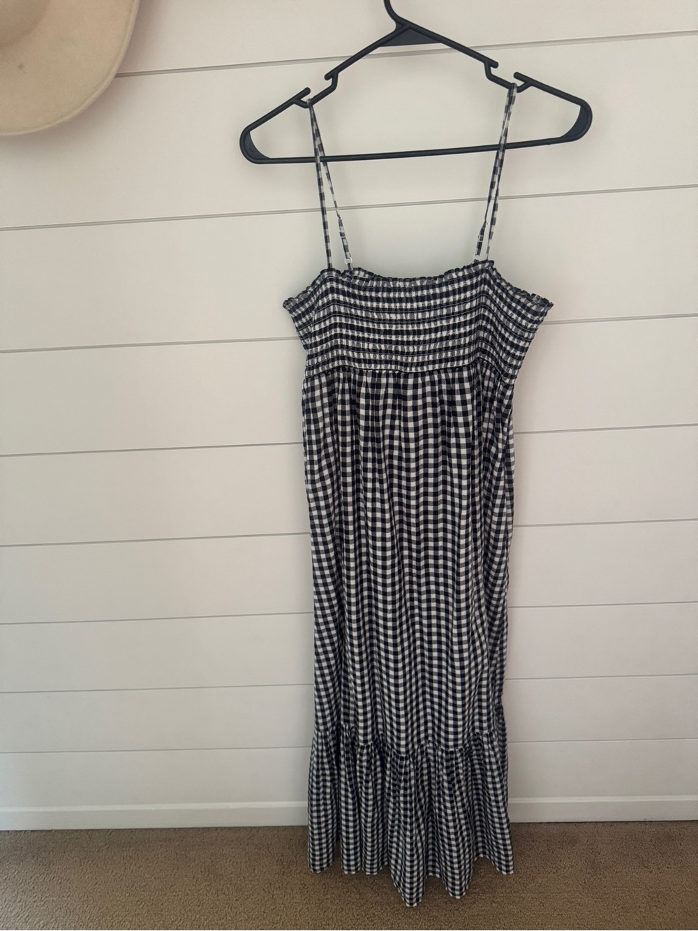 Dark Blue Gingham Maxi Dress American Eagle